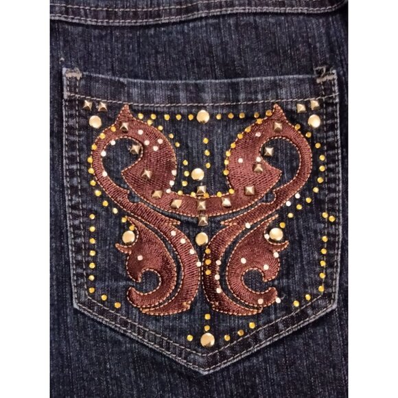 Jeanbay Embellished Denim Jeans With Intricate Back Pocket Design Plus Size 22W - Picture 5 of 7